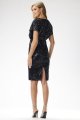 Sukienka welurowa z cekinami A698 black-4 10904  | 16155-Black-L