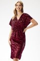 Sukienka welurowa z cekinami A698 claret-2 10905  | 16155-Claret-L