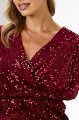 Sukienka welurowa z cekinami A698 claret-7 10905  | 16155-Claret-L