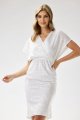 Sukienka welurowa z cekinami A698 white-1 10907  | 16155-White-L