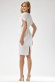 Sukienka welurowa z cekinami A698 white-4 10907  | 16155-White-L