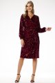 Sukienka cekinowa z kopertową górą A699 claret-2 10909  | 16156-Claret-L