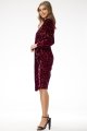 Sukienka cekinowa z kopertową górą A699 claret-3 10909  | 16156-Claret-L