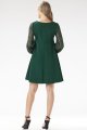 Sukienka z cekinowymi rękawami A694 bottle green-4 10947  | 16151-Bottle green-L