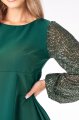 Sukienka z cekinowymi rękawami A694 bottle green-5 10947  | 16151-Bottle green-M