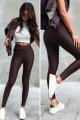 Czekoladowe elastyczne legginsy push-up Wish-1 11032  | 1305-34