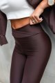Czekoladowe elastyczne legginsy push-up Wish-4 11032  | 1305-34