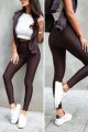Czekoladowe klasyczne legginsy push-up Naomar-1 11039  | 1309-34