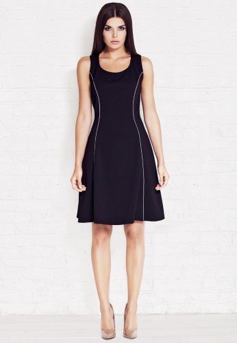 Sukienka Rozkloszowana Granatowa M007