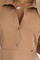 286-8 SANDY Koszulowa rozkloszowana sukienka z paskiem - MOCHA MOUSSE-5 11204