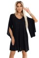 597-1 LIVIA Elegancka trapezowa sukienka z rękawami typu motyl - czarna z brokatem-6 11223