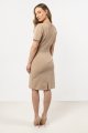 Sukienka A710 beige-3 11239  | 16383-Beige-L