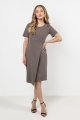 Sukienka A710 taupe-2 11242  | 16383-Taupe-L