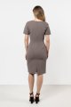 Sukienka A710 taupe-4 11242  | 16383-Taupe-L