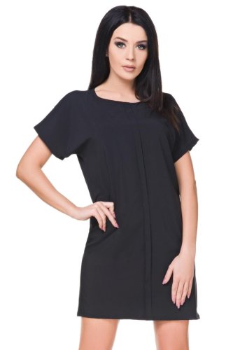 Luźna Sukienka Czarna TE166