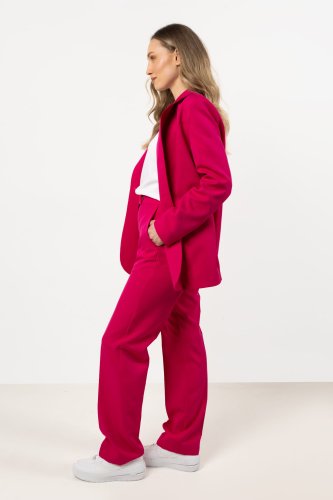 Eleganckie spodnie z prostymi nogawkami w kant Fuksja