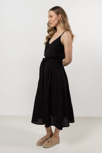 Bawełniany top na ramiączkach Czarny