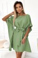 287-27 SOFIA Sukienka motyl z wiązaniem w pasie - OLIWKA-1 11311