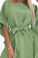 287-27 SOFIA Sukienka motyl z wiązaniem w pasie - OLIWKA-5 11311