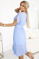 465-4 MIA Plisowana szyfonowa sukienka midi z szerokim paskiem - BŁĘKITNA-3 11317