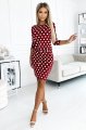 13-164 Sukienka sportowa z wiązaniem i kieszeniami - bordowa w groszki - produkcja polska-3 11333