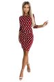 13-164 Sukienka sportowa z wiązaniem i kieszeniami - bordowa w groszki - produkcja polska-6 11333