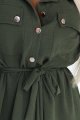531-5 Szmizjerka midi ze złotymi guzikami i wiązaniem - KHAKI-5 11335
