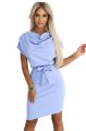 240-6 ROXI sukienka z asymetryczną spódnicą i paskiem - BŁĘKITNA-7 11354
