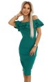 599-2 CARMEN Dopasowana sukienka midi w stylu hiszpańskim - ZIELONA-8 11365