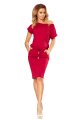 139-13 Sukienka sportowa z krótkim rękawkiem i kieszonkami - BORDOWA-3 11416 