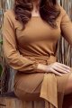 275-1 JENNY Wygodna sukienka z wiązaniem w pasie - KARMELOWA-8 11426 