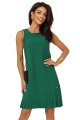 308-4 KARINE elegancka trapezowa sukienka z asymetryczną plisą - ZIELONA-11 11441 