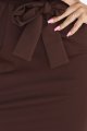 240-9 ROXI sukienka z asymetryczną spódnicą i paskiem - CZEKOLADOWA-5 11443 