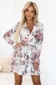 297-3 CAROLINE Zwiewna sukienka w kwiaty z kopertowym dekoltem i falbanami-4 11453 