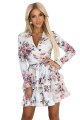 297-3 CAROLINE Zwiewna sukienka w kwiaty z kopertowym dekoltem i falbanami-7 11453 