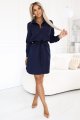 284-4 CAMILLE Koszulowa sukienka szmizjerka z kieszeniami i wiązaniem - granatowa-2 11501 