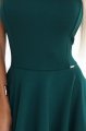 575-2 Rozkloszowana sukienka z efektownym dłuższym tyłem – butelkowa zieleń-6 11513 