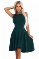 575-2 Rozkloszowana sukienka z efektownym dłuższym tyłem – butelkowa zieleń-8 11513 