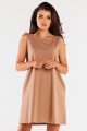 Sukienka M296 beige-1 11572  | 16718-Beige-LXL