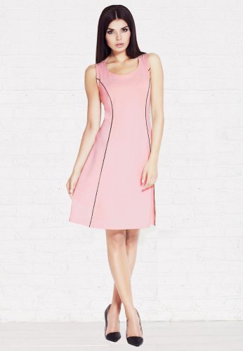 Sukienka Rozkloszowana Różowa M007