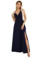 634-1 MIRA elegancka sukienka maxi z kopertowym dekoltem i rozcięciem na nodze - granatowa-8 11660 