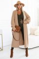 619-2 Wygodny i elegancki prążkowany kombinezon damski z dekoltem - khaki-13 11662 