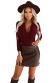 375-9 Stylowe kobiece BODY z kopertowym dekoltem - bordowe-7 11705 