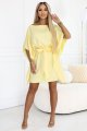 287-41 SOFIA Sukienka motyl z wiązaniem w pasie - pastelowy cytrynowy-3 11785 
