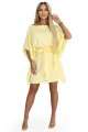 287-41 SOFIA Sukienka motyl z wiązaniem w pasie - pastelowy cytrynowy-7 11785 