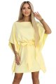 287-41 SOFIA Sukienka motyl z wiązaniem w pasie - pastelowy cytrynowy-9 11785 