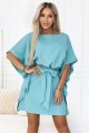 287-40 SOFIA Sukienka motyl z wiązaniem w pasie - pastelowy turkus-4 11786 