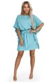 287-40 SOFIA Sukienka motyl z wiązaniem w pasie - pastelowy turkus-6 11786 