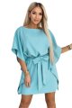 287-40 SOFIA Sukienka motyl z wiązaniem w pasie - pastelowy turkus-7 11786 