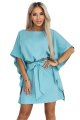 287-40 SOFIA Sukienka motyl z wiązaniem w pasie - pastelowy turkus-8 11786 